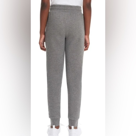 Kids Puma Grey Joggers with Pink logo & drawstring in Like new condition size 6 - Picture 2 of 7